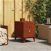 QUAHEAS Stufa da giardino in acciaio Corten, 35 x 50 x 60 cm, con gambe stabili, estrattore regolabile e camino, forno per esterni resistente alle intemperie, per cucinare, arrostire e riscaldare in