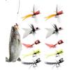 Generisch Esche da pesca a mosca, 10 secche, esche per pesce persico, ganci realistici, superfici subacquee, per trote, salmoni in fiumi, laghi, laghi, acque piane, all'aperto