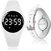 HUYVMAY Orologio Pedometro Fitness Tracker Senza App/Bluetooth, Orologio Digitale Impermeabile con Cronometro Sveglia Contacalorie Contatore di Distanza Contapassi, Orologio Sportivo per Donna e Bambini
