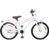 QUAHEAS Bicicletta per bambini da 20 pollici, bianca, per 6-11 anni, con telaio in acciaio, parafango, campanello, supporto, riflettori, freno a contropedale, freno a trazione lineare, per esterni