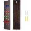 Deskium Supporto per 12 freccette da parete, in legno, con gancio in metallo per freccette in acciaio o punta morbida, organizer per freccette per sale giochi e bar, accessori per bersaglio