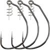 Gonehyu Spinpoler Swimbait ami Raptor non ponderati Wide Gap 3X-Strong forgiato gambo per esche morbide esche da pesca in acqua salata mare (5-0 16 pezzi)