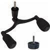 WUZIA Braccio oscillante da 9,5 cm, albero esagonale da 4,4 mm, impugnatura doppia verniciata a spruzzo nero opaco, manovella di ricambio per ruote da spinning, baitcasting e pesca a traina
