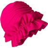 EXQIOUR Cuffia da nuoto increspata con volant, per capelli lunghi, elastica, comoda per piscina e spiaggia
