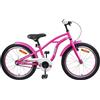 QUAHEAS Bicicletta per bambini da 18 pollici, rosa scuro, in acciaio, per 5-7 anni, con sedile e manubrio regolabili, freno a cerchione, parafango, ideale per il tempo libero, l'allenamento e la vita
