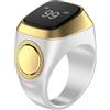 Kronabelle Smart Tasbih Zikr Ring, contatore digitale BT da 2 cm con sincronizzazione intelligente app, promemoria tempo di preghiera, struttura in metallo e plastica, ampio display trasparente per il