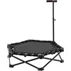 Shalmidor Trampolino da fitness pieghevole, portata 150 kg, trampolino da allenamento con maniglia, per interni ed esterni, per bambini e adulti, esagonale, supporto stabile