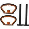 Fenteer Maniglia per Kettlebell per Allenamento di Forza. Impugnatura Portatile per Sollevamento Pesi, Nero 2 Maniglia 2 Asta