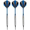 Tressify Set di 3 freccette con punta morbida, in ferro con aste in alluminio e punte in plastica, design blu e argento
