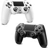 Satevol 2 Pack Controller Wireless per PS-4, Controller di gioco per P4/Pro/Slim/PC, Joystick PS-4 con Doppia Vibrazione e Sensore Giroscopico 6 Assi, Jack Audio 3,5mm, Pannello Touch Nero+Bianco