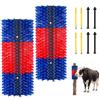 VEVOR Spazzola Gratta Bestiame 2 Pezzi per Animali, Perno per Alleviare il Prurito in Allevamenti con 8 Viti, Misure 430 x 190 mm, per Massaggio e Toelettatura Cavalli Vitelli Bovini Ovini e Suini