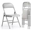 Asdsed Set di 2 Sedie Pieghevoli, Imbottite, Portata Fino a 160 kg, Comodo ed Stabili Sedia Pieghevole per Giardino, Esterno, Campeggio, Balcone Interni, Ufficio, Feste, Grigio