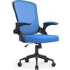 naspaluro Sedia Ufficio,Sedie Scrivania Ergonomica Con Braccioli Ribaltabili a 90°,Poltrona Ufficio Ergonomica lombare, Rivestimento in Rete Traspirante, Girevole a 360° Con Funzione Swing,Nero-blu