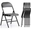 Asdsed Set di 6 Sedie Pieghevoli, Imbottite, Portata Fino a 160 kg, Comodo ed Stabili Sedia Pieghevole per Giardino, Esterno, Campeggio, Balcone Interni, Ufficio, Feste, nero