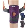 ABYON Ginocchiera Ortopedica, Regolabile Tutore Ginocchio con Stabilizzatori Laterali Rotulea Supporto Sportiva per Uomo e Donne Legamenti Rotula Menisco Artrite (L/XL)