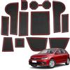 BSTW Compatibile con VW Polo MK6 2017-2025 Tappetini Antiscivolo per VW Polo Life Style R-Line Tappetini in Gomma per Console Centrale, Porta Bicchieri, Scanalatura Porta (Rosso)