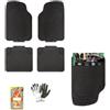 MOTO SPORT MONDO COMPATIBILE CON LAND ROVER RANGE ROVER VELAR SET DI 4 TAPPETI TAPPETINI PER AUTO TAPPETO IN PVC FONDO ANTISCIVOLO SAGOMABILI CON PRETAGLI FRONTE: 69X45 RETRO: 42X45