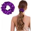ZLYC Anelli per capelli da donna e ragazza, 100% seta, in pura seta di gelso, 19 momme (tinta unita, viola), 3,5 cm