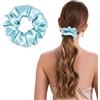 ZLYC Anelli per capelli da donna e ragazza, 100% seta, in pura seta di gelso, 19 momme (tinta unita, azzurro), 3,5 cm