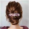 Yheakne Fermaglio per capelli in cristallo Fermaglio con strass viola Fermaglio Bling Copricapo da sposa Fiore decorativo Accessori(Oro e viola)