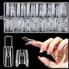 MELLIEX 240 Pezzi Sandwich Dual Form, Riutilizzabile Forme per Unghie Extension Trasparente, Gel Nail Forms Extension per Polygel Manicure Salone DIY（Quadrato）