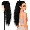 Ser Mulher Coda Capelli Extension Ricci con Laccio in Termofibra di Qualità, 100% Naturale, 70 cm - Coda di Cavallo Riccia per Styling Lunghi, Morbida e Resistente al Calore, CRISTEL (Black)