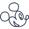 Tattwo.me - Tatuaggio temporaneo per adulti e bambini, 2 settimane, resistente all'acqua - Testa di Topolino in disegno lineare- Inchiostro vegetale - Certificato cosmetico UE (5X5 - P1028)