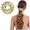 ZLYC Anelli per capelli da donna e ragazza, 100% seta, in pura seta di gelso, 19 momme (tinta unita, colore verde salvia), 3,5 cm