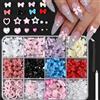 XURJUMI 1 Scatola Strass colorati per unghie con fiocco 3D, Fiocchi per Unghie, Decorazione per Unghie Fiocco, per Unghie Accessori, per Unghie Bowknot Colorati, decorazioni per nail art, per donne