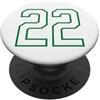 Leggende dello sport Numero della squadra sportiva verde n. 22 PopSockets PopGrip Adesivo