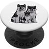 Akita Puppy Lover PS Akita Puppy Family Sketch Drawing Art. Amante dei cani PopSockets PopGrip Adesivo