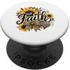 Faithful Blooms Designs Faith Girasole Croce Leopardato Stampa Believer PopSockets PopGrip Adesivo
