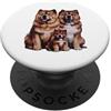 Chow Chow Puppy Lover PS Schizzo e disegno della famiglia di cuccioli di Chow Chow. PopSockets PopGrip Adesivo