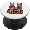 Irish Wolfhound Puppy Lover PS Schizzo e disegno della famiglia dei cuccioli di lupo irlandese. PopSockets PopGrip Adesivo