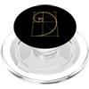 Fibonacci Golden Ratio Geometry Mathemat Matematica Matematica Geometria Spirale Dorata Sequenza Fibonacci PopSockets PopGrip per MagSafe