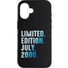 Limited Edition July 2000 Legendary Year Custodia per iPhone 16 Luglio 2000 Anno 2000 Retro 2000 Vintage Edizione Limitata
