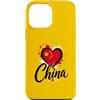 China Travel Heart Co Custodia per iPhone 13 Pro Max I Love China Vacation Bandiera a forma di cuore, souvenir per viaggi d'affari