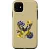 Boho Butterfly Garden Designs Custodia per iPhone 11 Boho farfalla orchidea calla floreale leopardata stampa arte