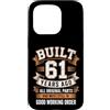 Built 61th Birthday Gifts for Men Women Custodia per iPhone 15 Pro Divertente regalo per il 61° compleanno per uomini e donne costruito 61 anni fa