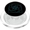 Fibonacci Golden Ratio Geometry Mathemat Matematica della geometria a spirale del cerchio della sezione aurea di Fibonacci PopSockets PopGrip per MagSafe