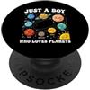 Solar System Astronomy Space Science Pla Solo un ragazzo che ama i pianeti Sistema solare Astronomia Spazio PopSockets PopGrip Adesivo