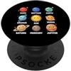 Solar System Astronomy Space Science Pla Sistema Solare Pianeti Astronomia Scienza Spazio Galassia Bambini PopSockets PopGrip Adesivo