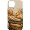 Duckling Book Garden Custodia per iPhone 14 Plus Anatroccolo Lettura Libri Floreale Vintage Book Lover