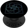 Fibonacci Golden Ratio Geometry Mathemat Matematica della geometria a spirale del cerchio della sezione aurea di Fibonacci PopSockets PopGrip Adesivo