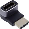 Inline Adattatore HDMI maschio A a femmina A, angolo superiore 90 gradi, 8 K UHD, contatti dorati, alloggiamento in alluminio, per collegamento e estensione di cavi HDMI, 17991G
