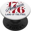 Novelty July 4th Tees 1776 America Terra dei Liberi PopSockets PopGrip Adesivo