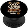 Buried Relics Lost Coins Treasure Finds Le reliquie del tesoro perdute trovano un'avventura di rilevamento di metalli PopSockets PopGrip Adesivo