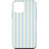 Y2K Retro Aesthetic Stripes Pattern Desi Custodia per iPhone 12 mini Estetica minimalista a righe verticali blu baby giallo burro