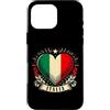 YO! Custodia per iPhone 16 Pro Max Vintage Bandiera Italiana Fan Bandiera Italia Cuore Retro Art Italia