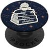 Cute Celestial Librarian Bookish Phone A Just One More Chapter Celestial Reading Navy Blue Book Lover PopSockets PopGrip Adesivo